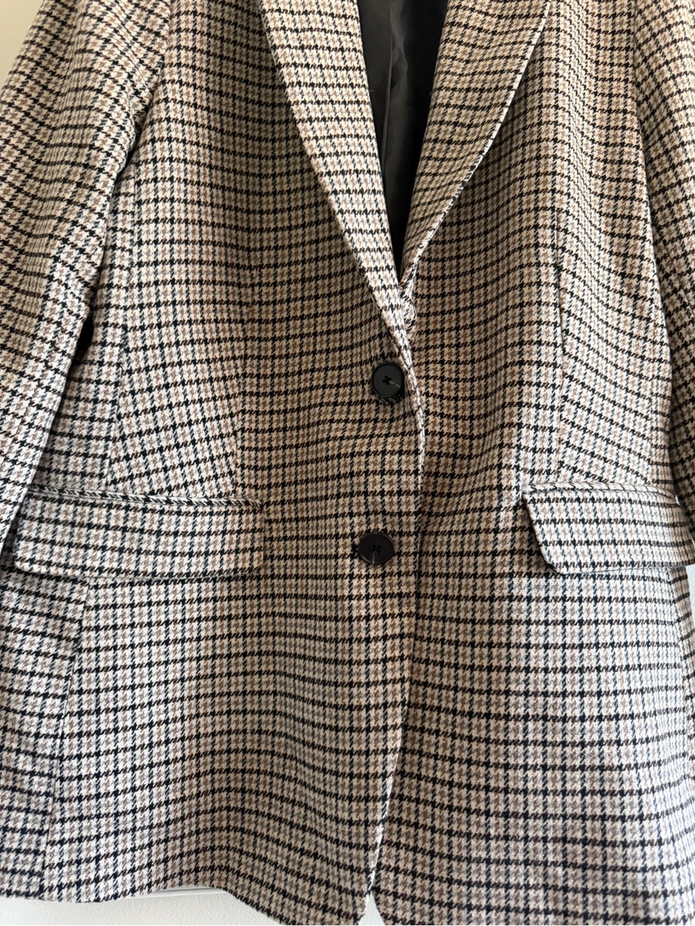 Classic Academia Houndstooth Plaid Blazer | Preppy Tailored Jacket M/L - Picture 3 of 7